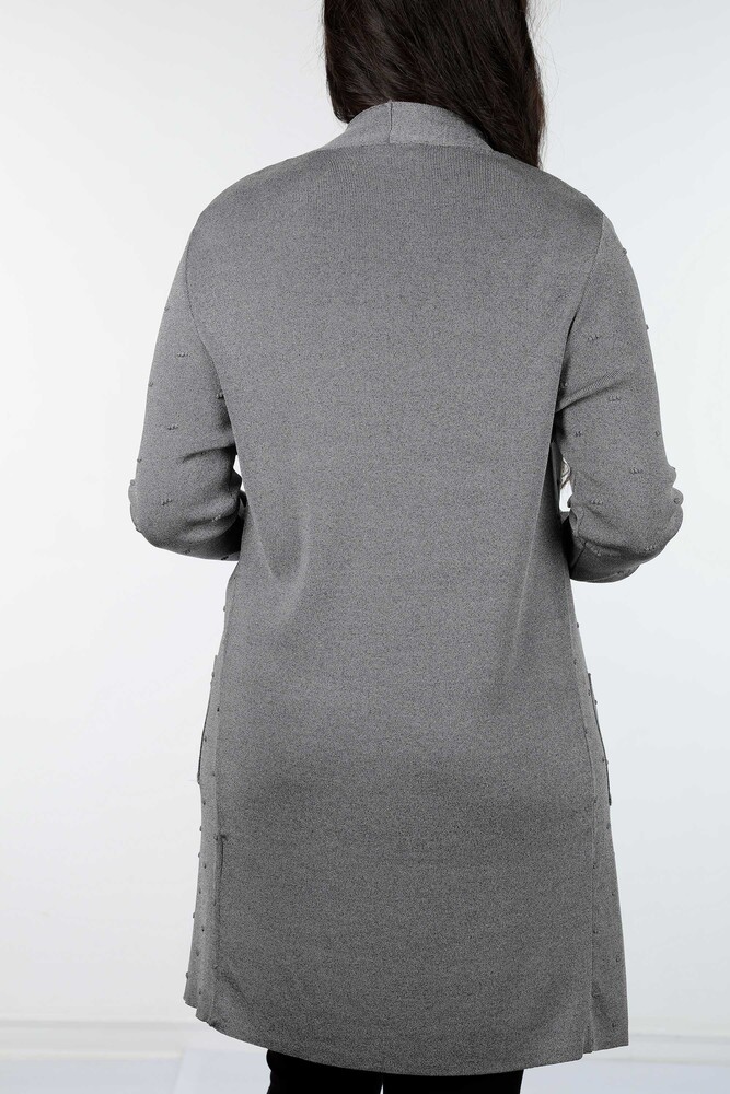 All'ingrosso Cardigan da donna - Dettagli a pois - Tasche - Lungo - Viscosa - 15698 | KAZEE - 5