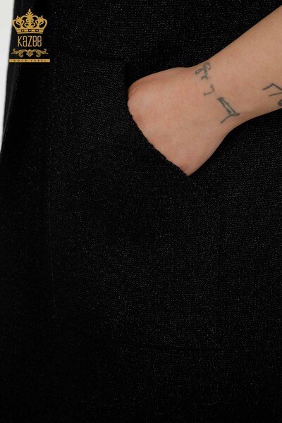 All'ingrosso Cardigan da donna - tasca dettagliata - nero - 30047 | KAZEE - Thumbnail