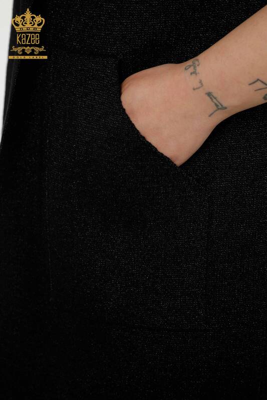 All'ingrosso Cardigan da donna - tasca dettagliata - nero - 30047 | KAZEE