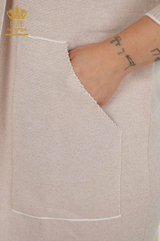 All'ingrosso Donna Cardigan - Tasche dettagliate - Polvere leggera - 30047 | KAZEE - 5
