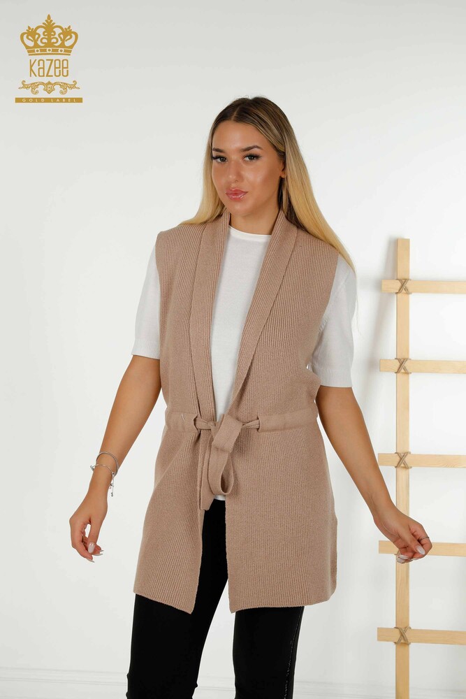 All'ingrosso Gilet da donna - Con laccio in corda - Visone - 30410 | KAZEE - 1