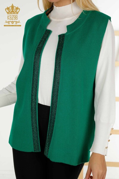 All'ingrosso Gilet da donna - Cristallo Pietra Ricamato - Verde - 30606 | KAZEE - 2