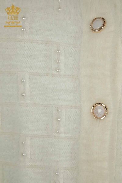 All'ingrosso Gilet da donna - Perline Dettagli - Senza maniche - Ecru - 30739 | KAZEE - Thumbnail