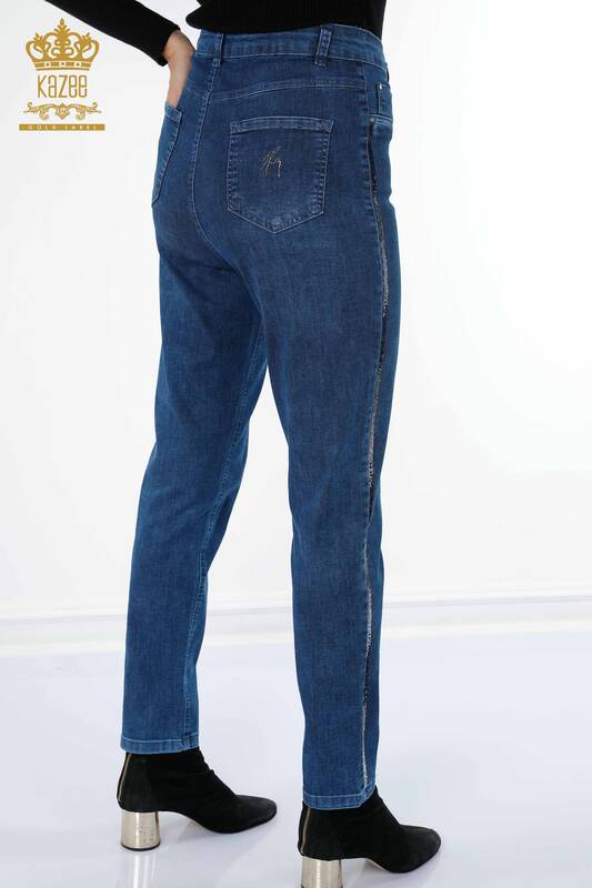 Ingrosso Jeans da Donna - Fianchi Righe Dettaglio - Scritte - Ricamo Pietra - 3636 | KAZEE