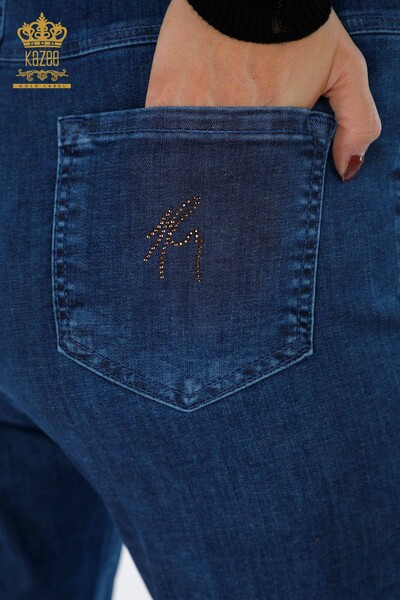 Ingrosso Jeans da Donna - Fianchi Righe Dettaglio - Scritte - Ricamo Pietra - 3636 | KAZEE - Thumbnail