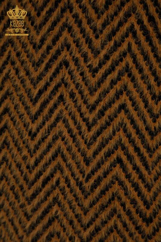 All'ingrosso Maglione di maglieria da donna - Angora - Due colori - Marrone Nero - 30187 | KAZEE