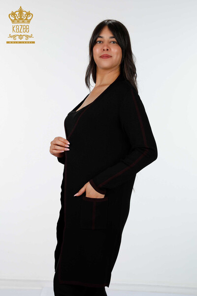 All'ingrosso Cardigan da donna - maniche lato a righe - tasca - 14269 | KAZEE - 8