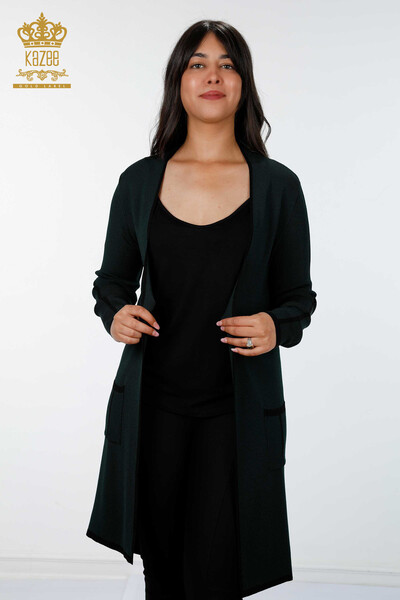 All'ingrosso Cardigan da donna - maniche lato a righe - tasca - 14269 | KAZEE - 18