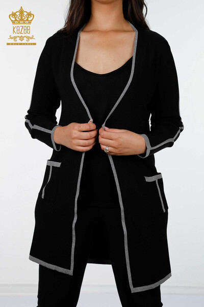 All'ingrosso Cardigan da donna - maniche lato a righe - tasca - 14269 | KAZEE - 23