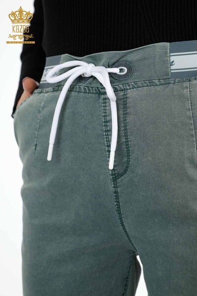 All'ingrosso Pantaloni da donna - Filo annodato - Dettaglio Kazee - Tasca - 3532 | KAZEE - Thumbnail