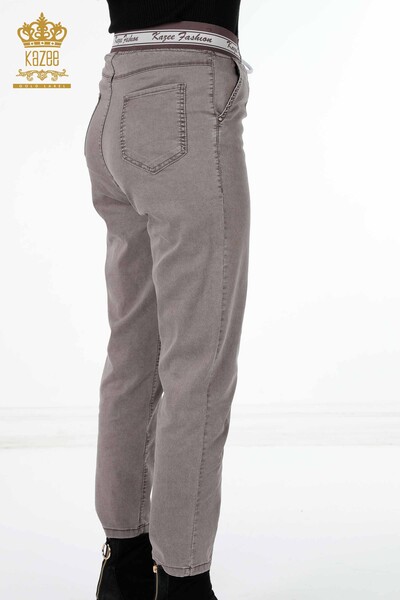All'ingrosso Pantaloni da donna - Filo annodato - Dettaglio Kazee - Tasca - 3532 | KAZEE - Thumbnail