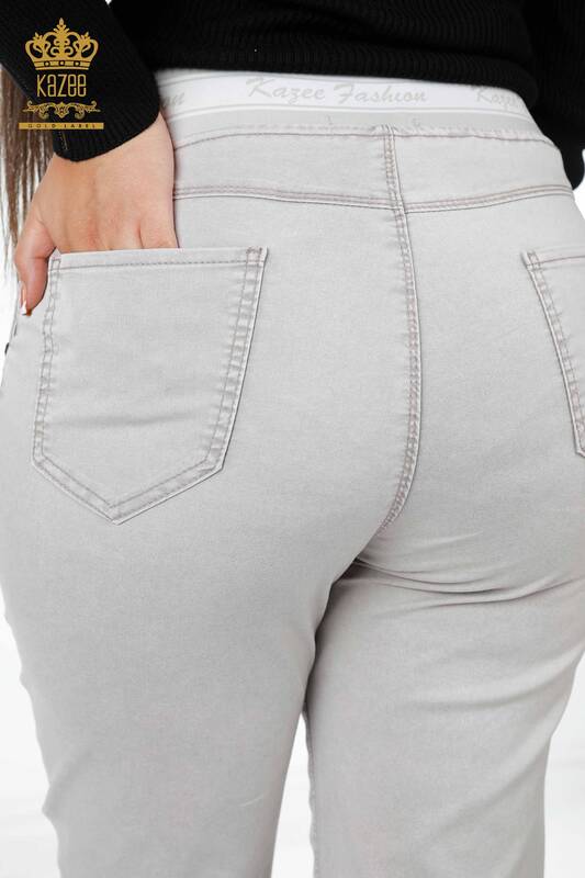 All'ingrosso Pantaloni da donna - Filo annodato - Dettaglio Kazee - Tasca - 3532 | KAZEE