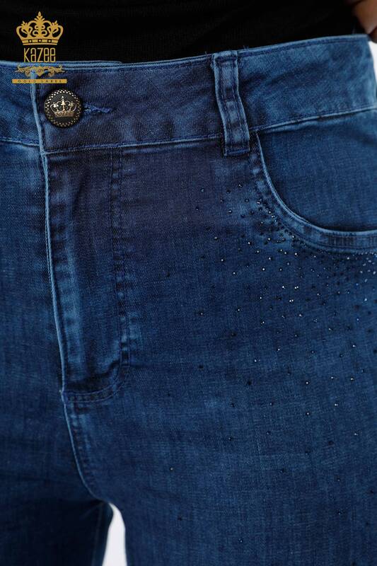 All'ingrosso Jeans da donna - Colorati - CristalloPietra Ricamata - Cotone - 3588 | KAZEE