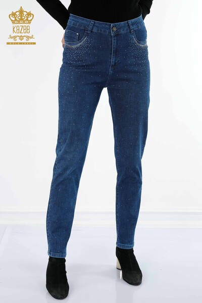 All'ingrosso Jeans da donna - Colorati - CristalloPietra Ricamata - Cotone - 3588 | KAZEE - Thumbnail