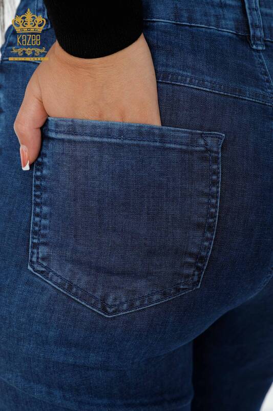 All'ingrosso Jeans da donna - Motivo floreale - Pietre ricamate - 3497 | KAZEE