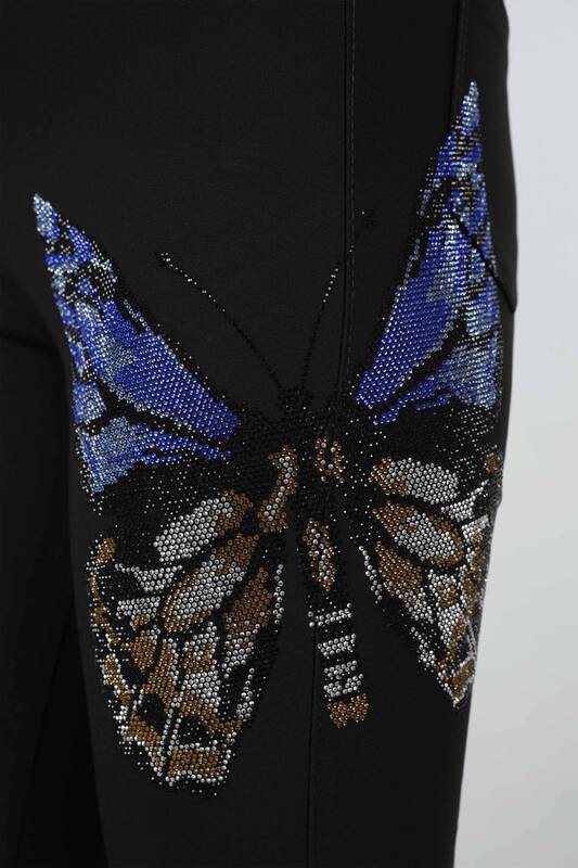 İngrosso Pantaloni da donna - Modello farfalla - Pietre ricamate - 3413 | KAZEE