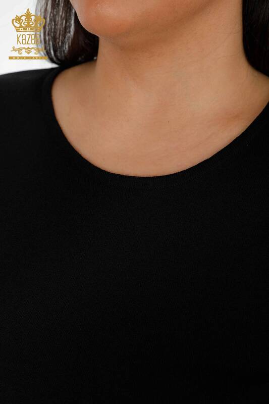 Tunica da donna nera all'ingrosso - Merter Abbigliamento all'ingrosso - 14418 | KAZEE