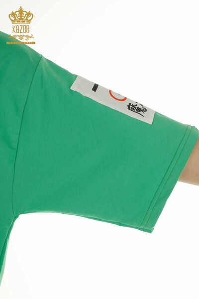 Vendita all'ingrosso Tunica da donna - Tasche dettagliate - Verde - 2402-231019 | S&M - Thumbnail