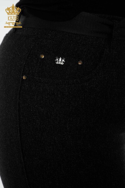 All'ingrosso Pantaloni leggings da donna Con cintura Nero - 3661 | KAZEE - Thumbnail