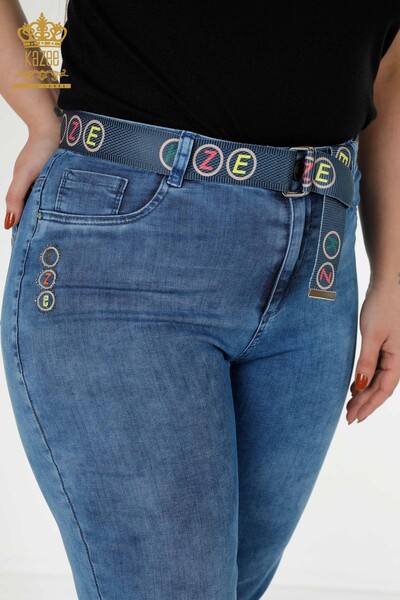 All'ingrosso Jeans da donna - Cintura dettagliata - Blu - 3682 | KAZEE - Thumbnail