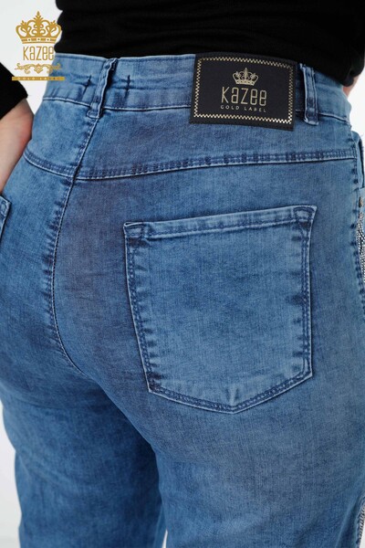 All'ingrosso Jeans da donna - Tascabili Dettagli - Strisce - Ricami in pietra di cristallo - 3590 | KAZEE - 9
