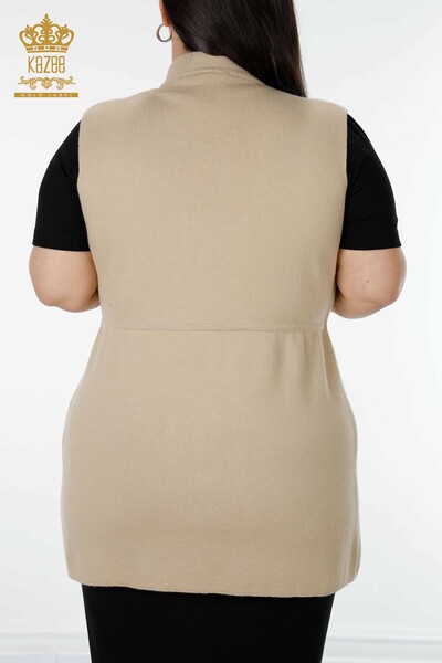 Ingrosso Gilet da donna - Motivo floreale - Beige - 16804 | KAZEE - 8