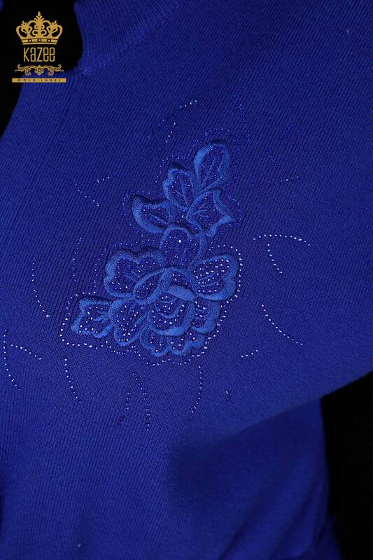 All'ingrosso Gilet da donna - Motivo floreale - Blu scuro - 16813 | KAZEE