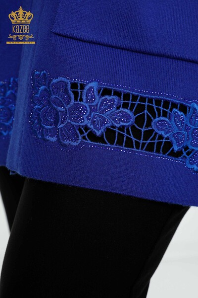 All'ingrosso Gilet da donna - Motivo floreale - Blu scuro - 16813 | KAZEE - Thumbnail