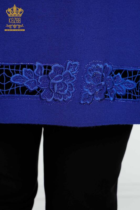All'ingrosso Gilet da donna - Motivo floreale - Blu scuro - 16813 | KAZEE