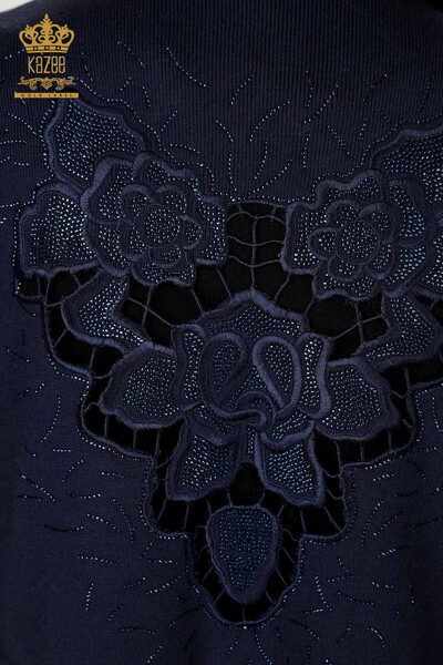 All'ingrosso Gilet da donna - Pietra ricamata - Blu navy - 16830 | KAZEE - 8