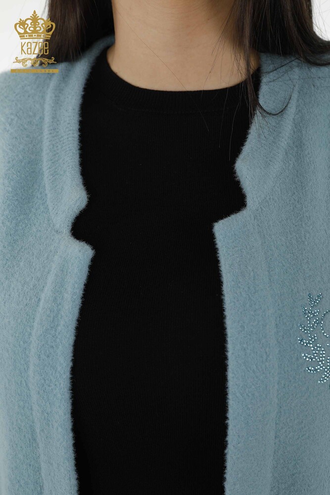 All'ingrosso Gilet Da Donna Tasca Pietra Ricamata Mint - 30243 | KAZEE - 5