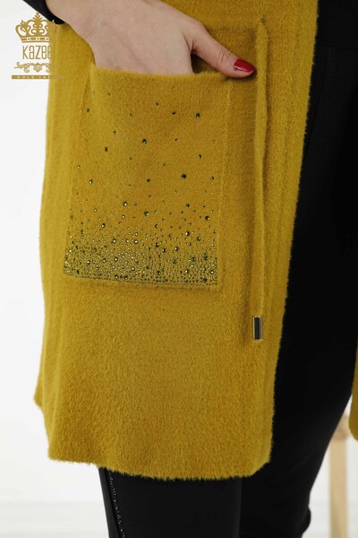 all'ingrosso zafferano ricamato pietra tasca della maglia delle donne - 30243 | KAZEE - Thumbnail