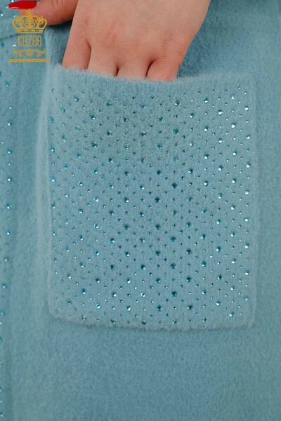 All'ingrosso Gilet da donna - Con tasca - Cordoncino legato - Blu - 30246 | KAZEE - 5