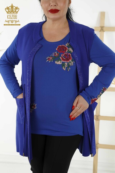 All'ingrosso Gilet da donna - Tasca Dettagliata - blu scuro - 30299 | KAZEE - 8