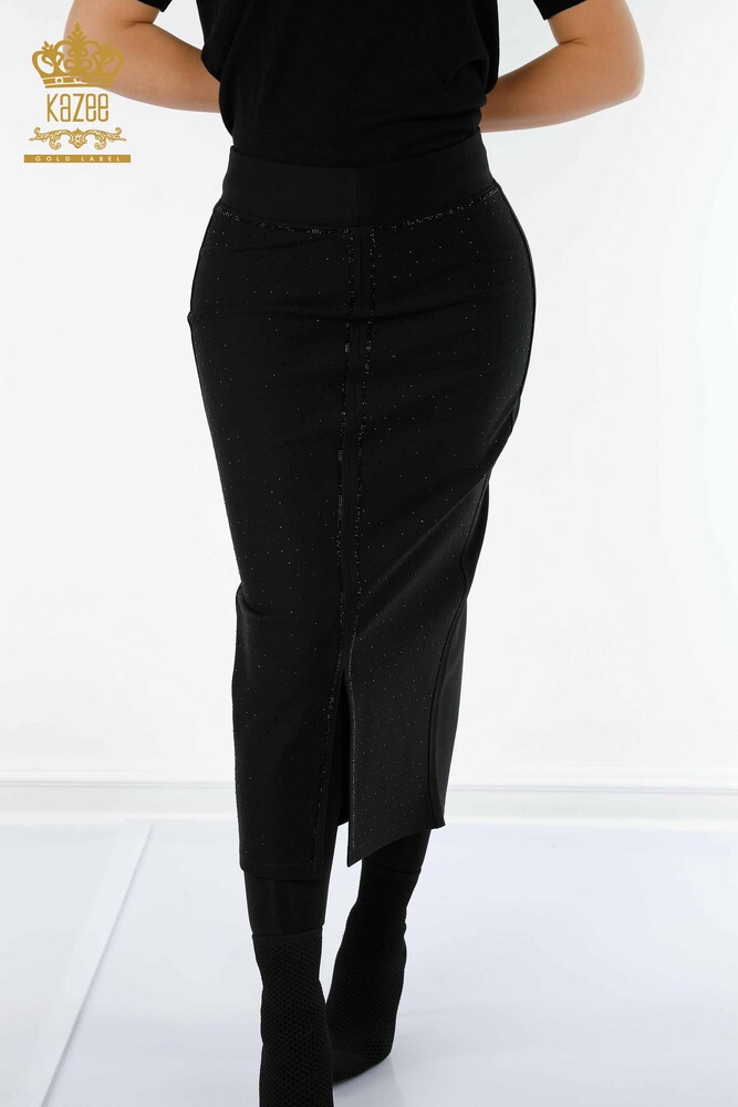 All'ingrosso Gonna da donna - Spacco Dettaglio - Nero - 4192 | KAZEE - 2