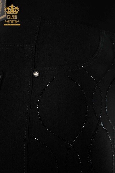 All'ingrosso Gonna lunga da donna - Modellato - Pietra ricamata - Strisce dettagliate - 4188 | KAZEE - 5