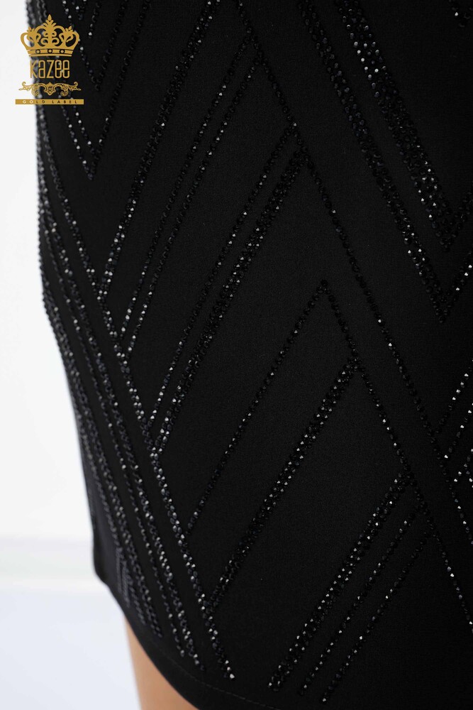 All'ingrosso Gonna lunga da donna - Modellato - Pietra ricamata - Tasche dettagliate - 4199 | KAZEE - 4