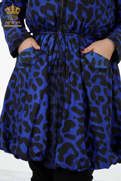 Ingrosso Donna Impermeabile Blu Scuro - İstanbul Ingrosso Abbigliamento - 7578 | KAZEE - Thumbnail