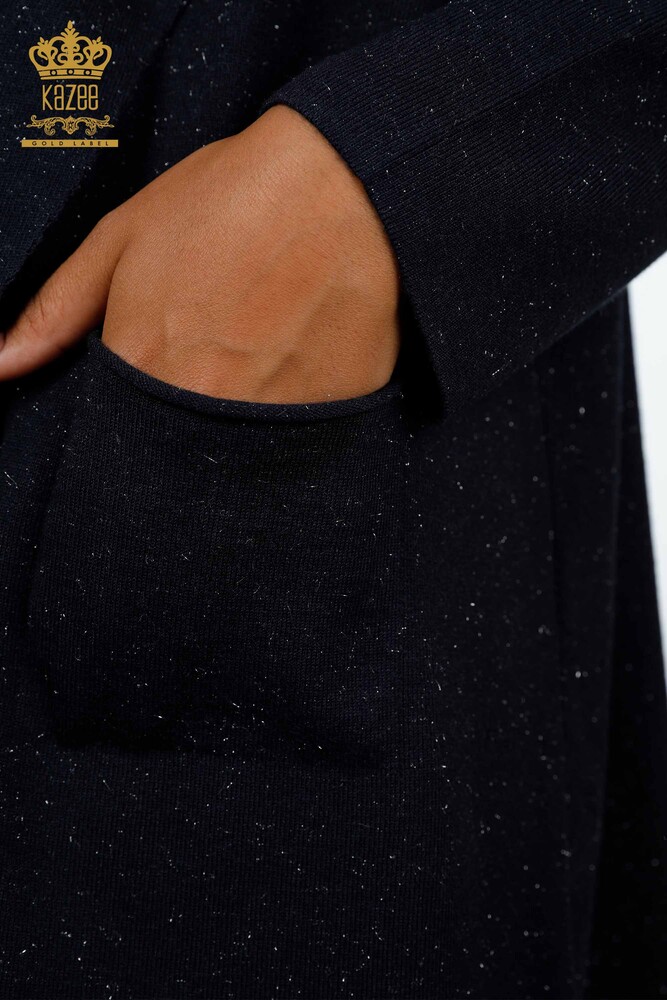 All'ingrosso Maglieria da donna Cardigan - Motivo glitterato - Tasche - Lungo - 16807 | KAZEE - 3