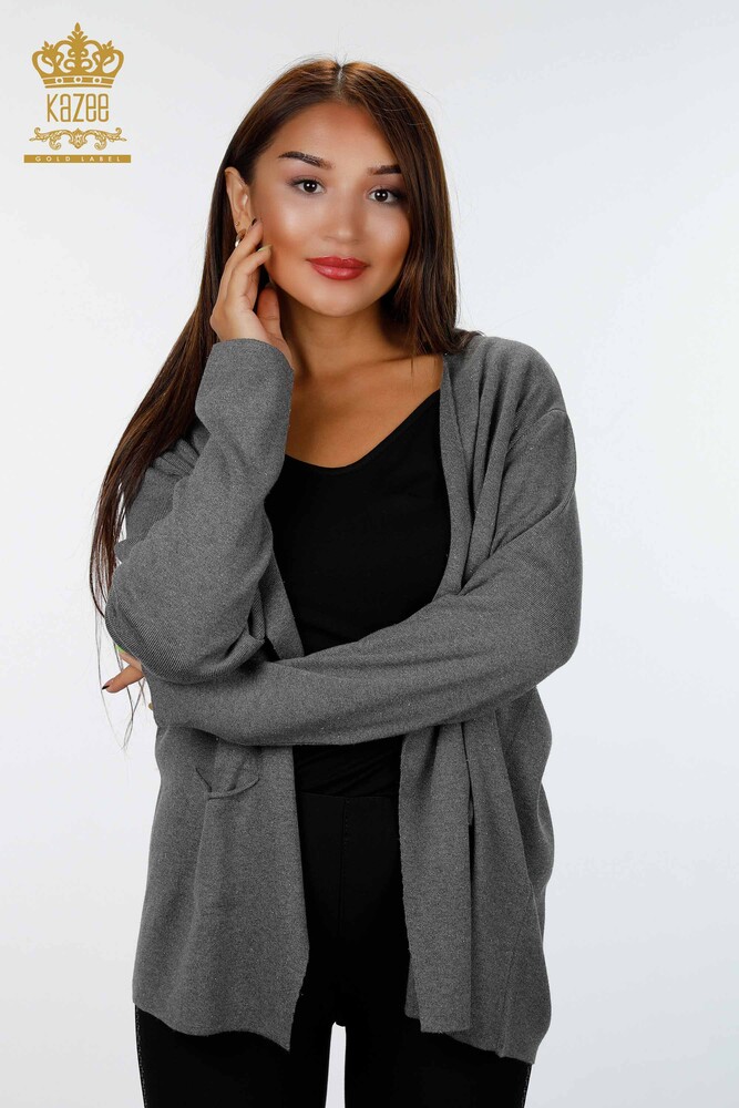 All'ingrosso Maglieria da donna Cardigan - Motivo glitterato - Tasche - Lungo - 16807 | KAZEE - 5
