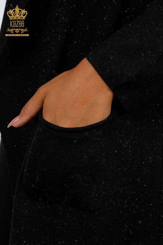 All'ingrosso Maglieria da donna Cardigan - Motivo glitterato - Tasche - Lungo - 16807 | KAZEE