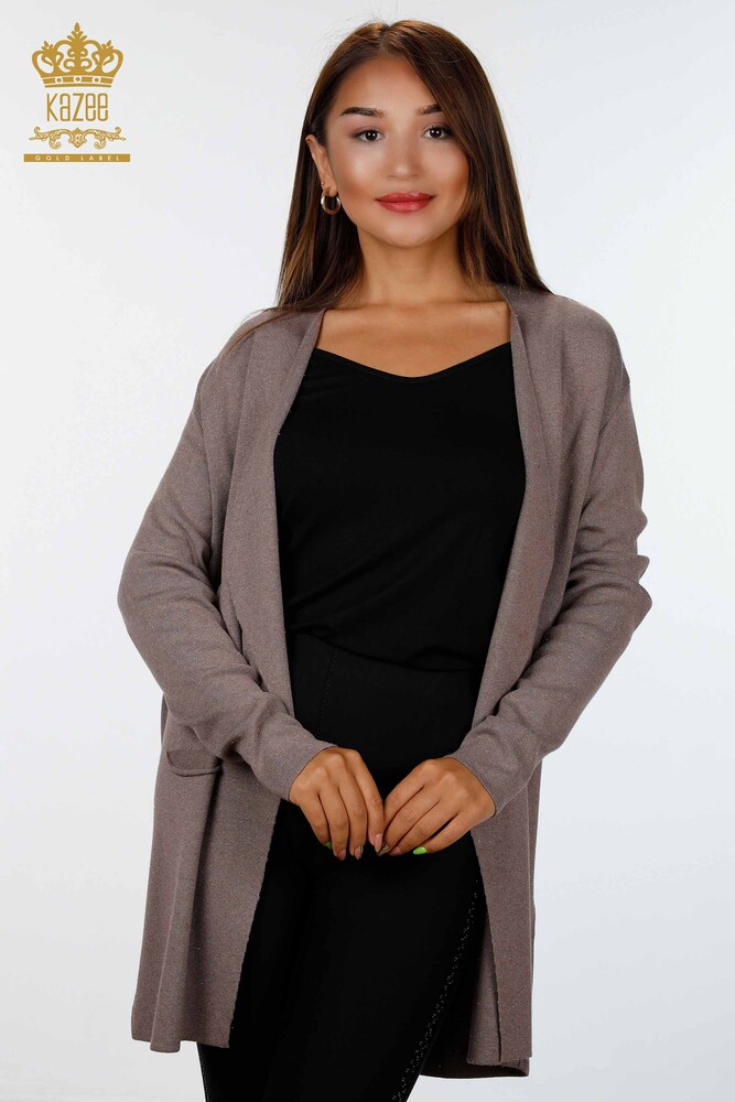 All'ingrosso Maglieria da donna Cardigan - Lungo - Dettagli tasche - Viscosa - 16871 | KAZEE - 17
