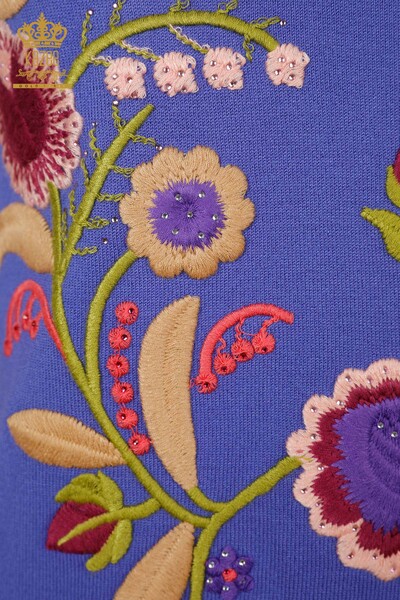 Maglieria da donna all'ingrosso Colored Floral Modellato American Model Stone - 16755 | KAZEE - Thumbnail