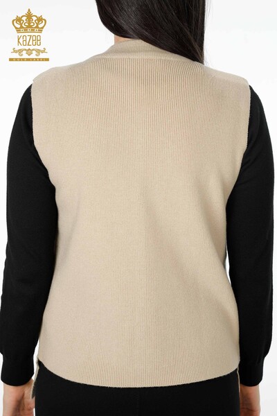 Ingrosso Maglieria Donna Gilet - Corto - Ricamato Fiori Ricamato Pietra - 16814 | KAZEE - 7