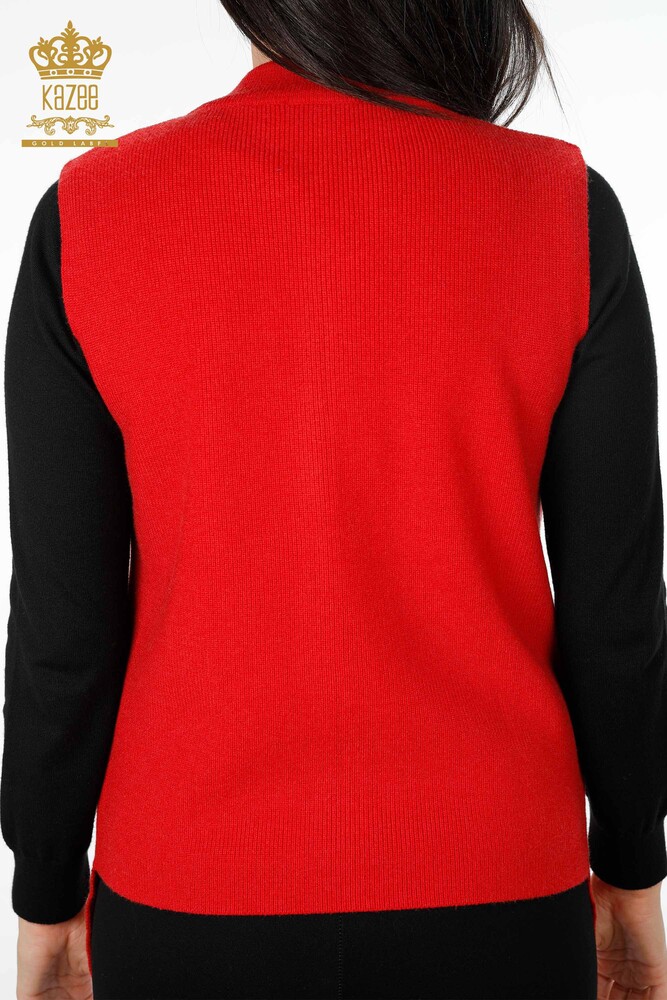 Ingrosso Maglieria Donna Gilet - Corto - Ricamato Fiori Ricamato Pietra - 16814 | KAZEE - 30