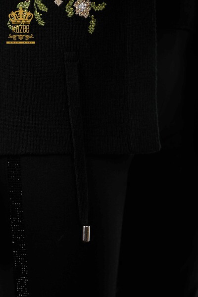 Ingrosso Maglieria Donna Gilet Corto Ricamato Fiori - Ricamato Pietra - 16836 | KAZEE - 5