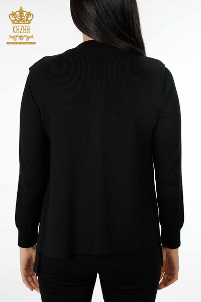 Ingrosso Maglieria Donna Gilet Corto Ricamato Fiori - Ricamato Pietra - 16836 | KAZEE - 8