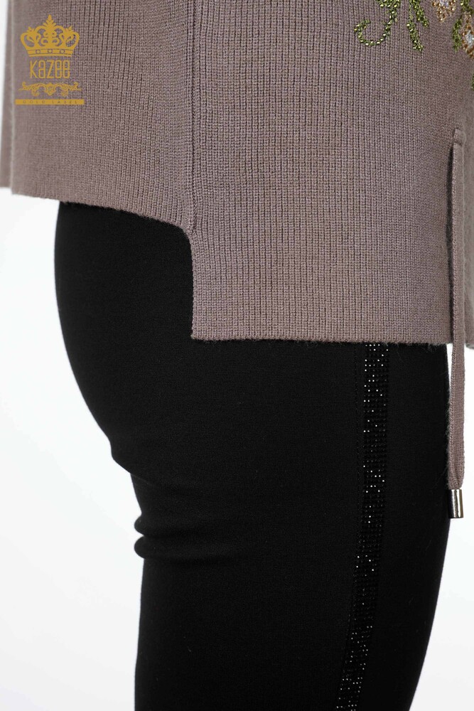 Ingrosso Maglieria Donna Gilet Corto Ricamato Fiori - Ricamato Pietra - 16836 | KAZEE - 15