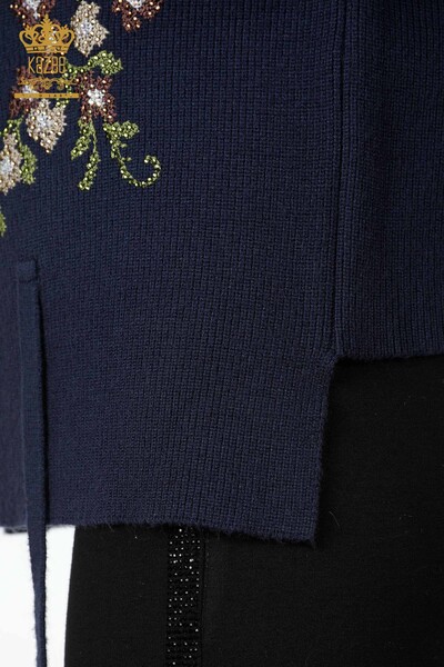 Ingrosso Maglieria Donna Gilet Corto Ricamato Fiori - Ricamato Pietra - 16836 | KAZEE - 23