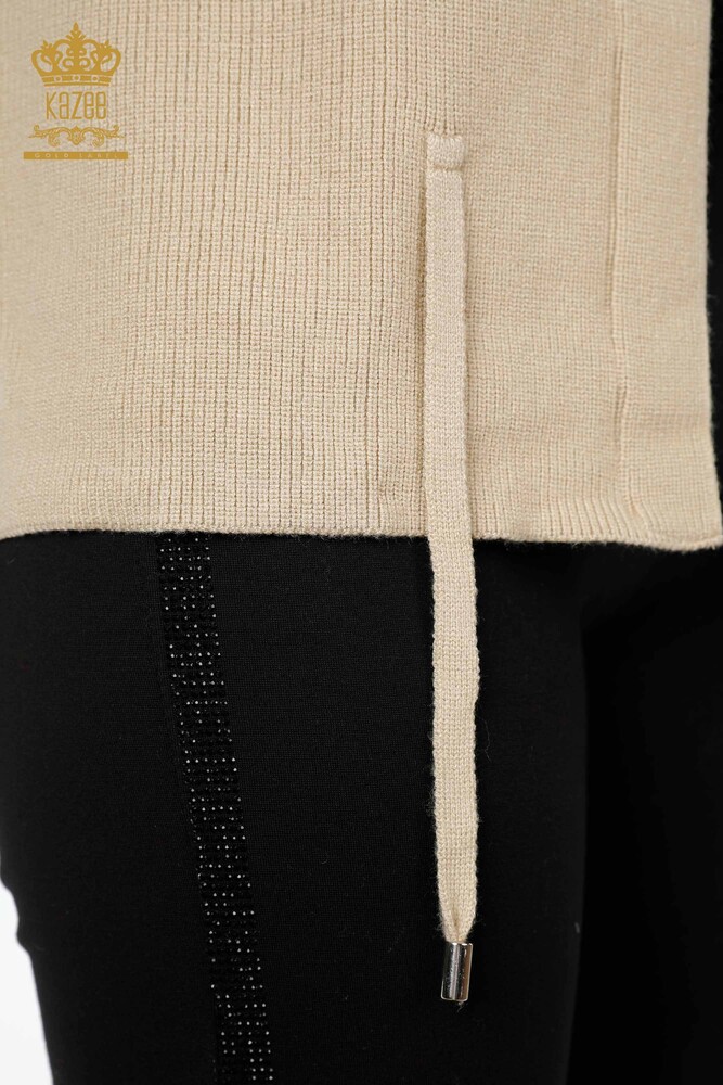 All'Ingrosso Maglieria Donna Gilet - Ricamo Pietre Ricamato - Corto - Modellato Floreale - 16839 | KAZEE - 14